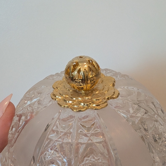 Vintage Glass Decorative Bowl with Gold Accent - Picture 3 of 7